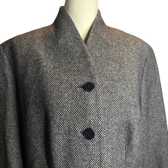 Lauren Ralph Lauren Wool Blend Shawl Collar Herringbone Jacket, Plus Size 16W - Picture 2 of 6